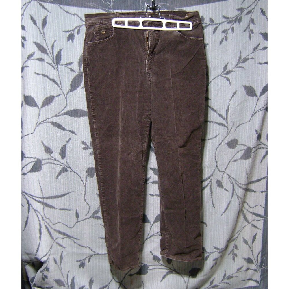 Women's 10 Gloria Vanderbilt Brown Stretch Straight Leg Corduroy Pants